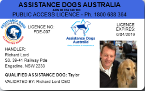 certified assistance dog